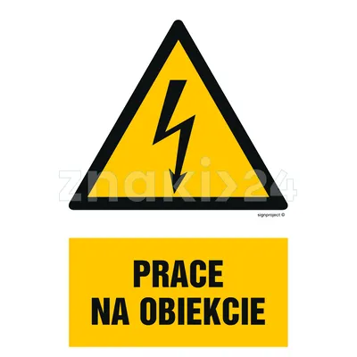 Prace na obiekcie - Znak elektryczny - HA025