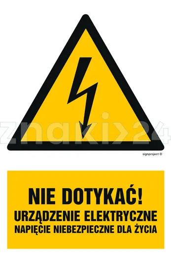 Nie dotykać - Znak elektryczny - HA024