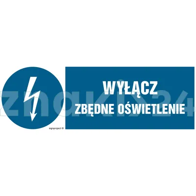 Wyłącz zbędne oświetlenie - Znak elektryczny - HF022