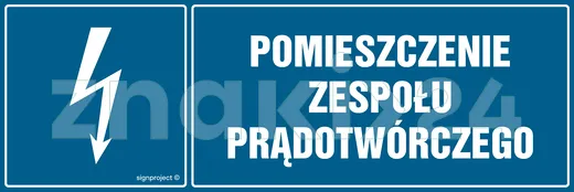 Pomieszczenie zespołu prądotwórczego - Znak elektryczny - HH048