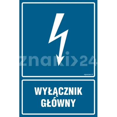 Wyłącznik główny - Znak elektryczny - HG012