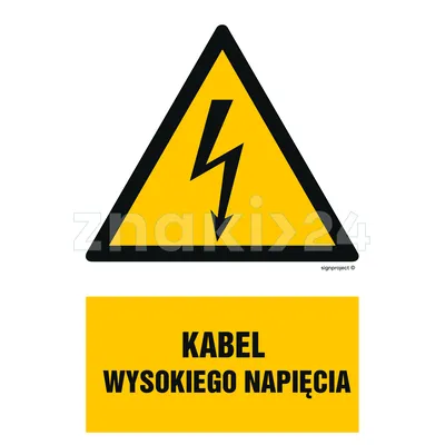 Kabel wysokiego napięcia - Znak elektryczny - HA005