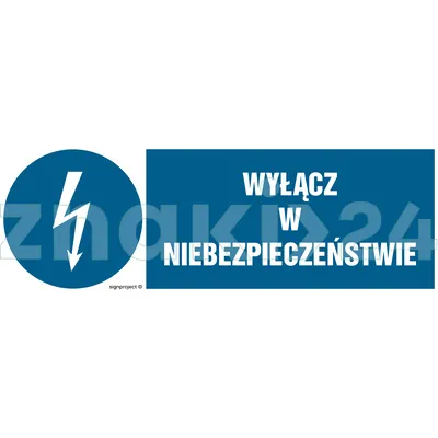 Wyłącz w niebezpieczeństwie - Znak elektryczny - HF001