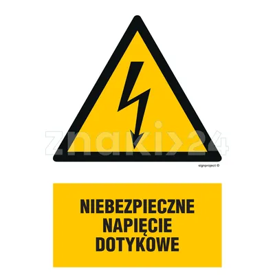 Niebezpieczne napięcie dotykowe - Znak elektryczny - HA015