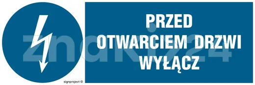 Przed otwarciem drzwi wyłącz - Znak elektryczny - HF019