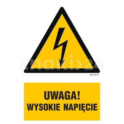 Uwaga wysokie napięcie - Znak elektryczny - HA016