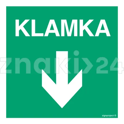 Klamka - Znak ewakuacyjny - AC035