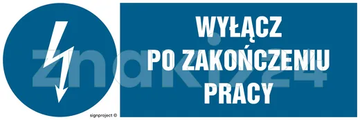 Wyłącz po zakończeniu pracy - Znak elektryczny - HF017