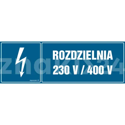 Rozdzielnia 230 V-400 V - Znak elektryczny - HH028