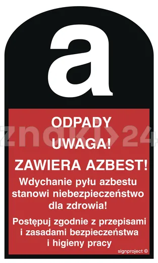 Uwaga! Zawiera azbest - Oznakowanie substancji chemicznych - LC004