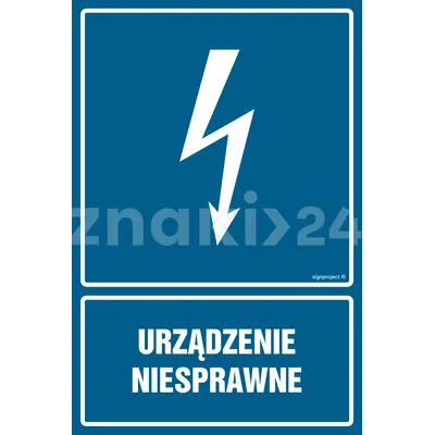 Urządzenie niesprawne - Znak elektryczny - HG018