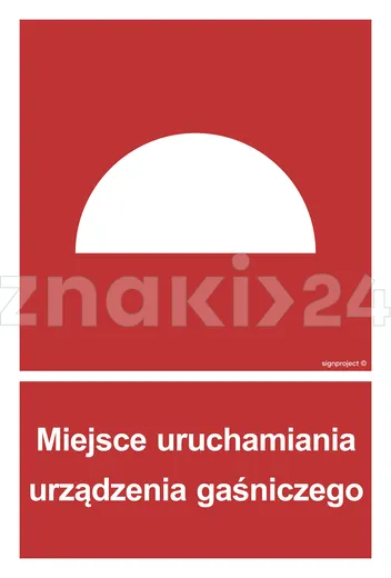 Miejsce uruchamiania urządzenia gaśniczego - Znak przeciwpożarowy - BB003