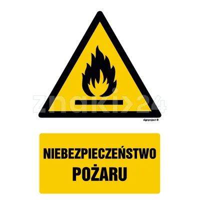 Niebezpieczeństwo pożaru - Znak BHP - GF081