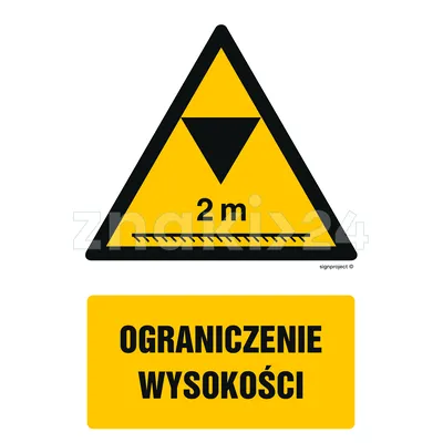 Ograniczenie wysokości - Znak BHP - GF018