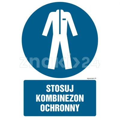 Stosuj kombinezon ochronny - Znak BHP - GL021