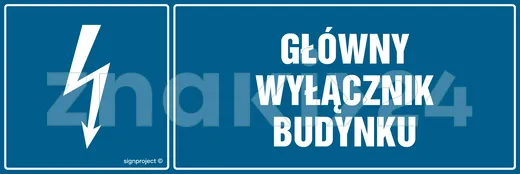 Główny wyłącznik budynku - Znak elektryczny - HH013