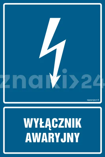 Wyłącznik awaryjny - Znak elektryczny - HG032