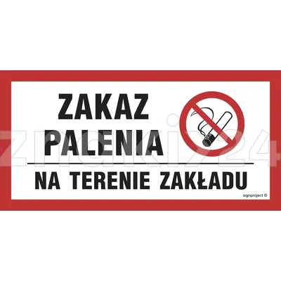 Zakaz palenia na terenie obiektu - Znak ostrzegawczy. Znak informacyjny - NC009