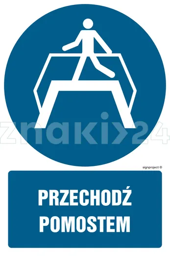 Kierunek przejścia w prawo - Znak BHP - GL023