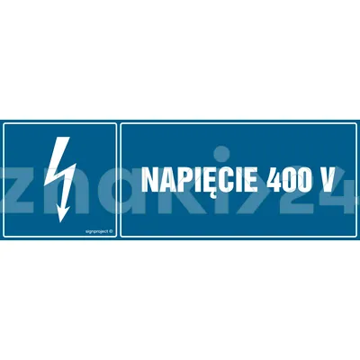 Napięcie 400V - Znak elektryczny - HH022