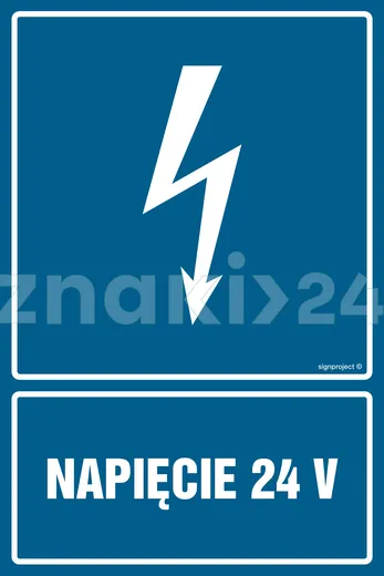 Napięcie 24 V - Znak elektryczny - HG007