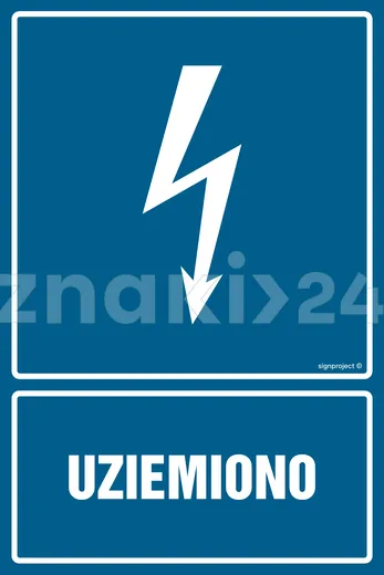 Uziemiono - Znak elektryczny - HG003