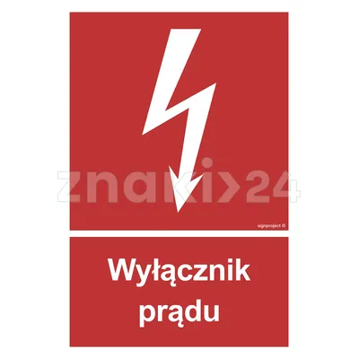 Wyłącznik prądu - Znak przeciwpożarowy - BC007