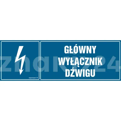 Główny wyłącznik dźwigu - Znak elektryczny - HH023