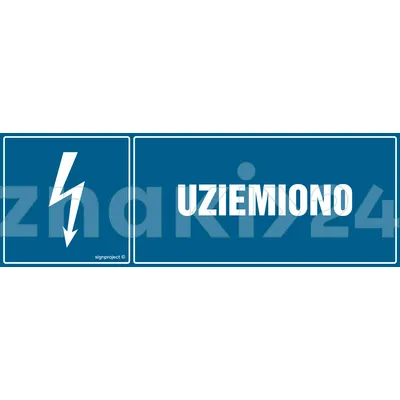 Uziemiono - Znak elektryczny - HH003