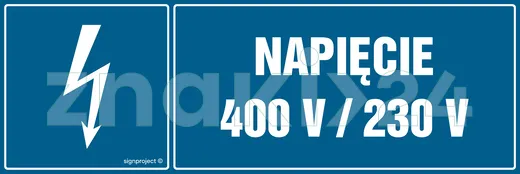 Napięcie 400V-230V - Znak elektryczny - HH024