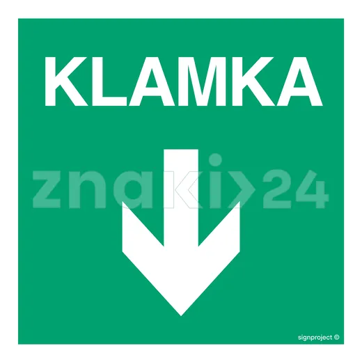 Klamka - Znak ewakuacyjny - AC035