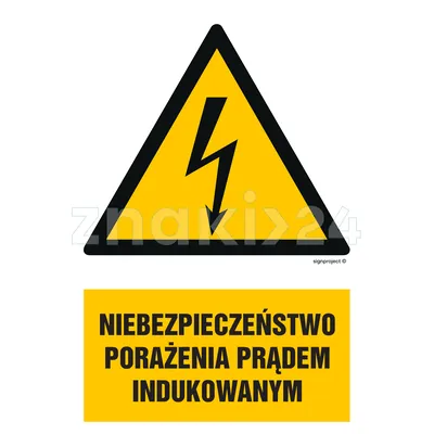 Niebezpieczeństwo porażenia prądem indukowanym - Znak elektryczny - HA013