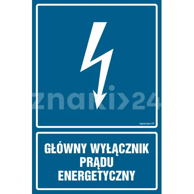 Główny wyłącznik energetyczny prądu - Znak elektryczny - HG015