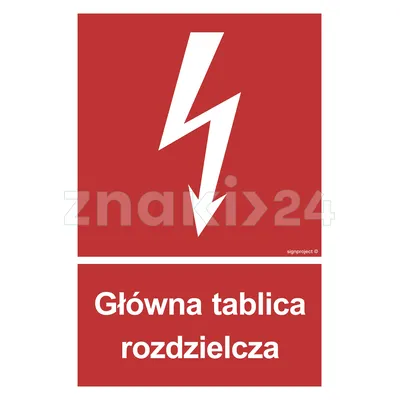 Główna tablica rozdzielcza - Znak przeciwpożarowy - BC010