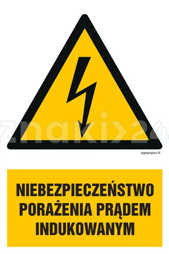 Niebezpieczeństwo porażenia prądem indukowanym - Znak elektryczny - HA013