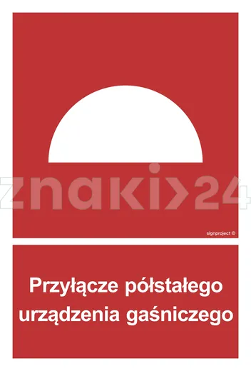 Przyłącze półstałego urządzenia gaśniczego - Znak przeciwpożarowy - BB004