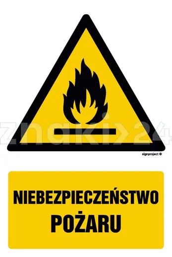 Niebezpieczeństwo pożaru - Znak BHP - GF081