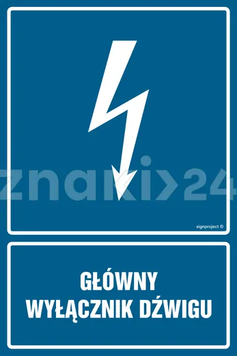 Główny wyłącznik dźwigu - Znak elektryczny - HG023