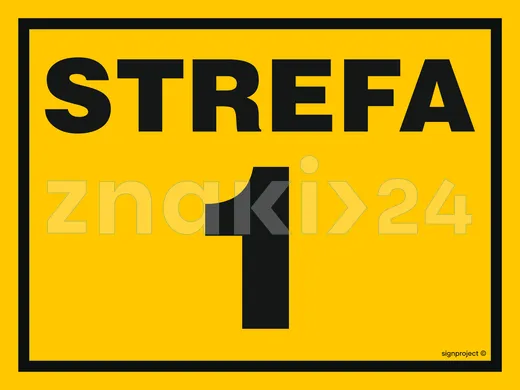 Strefa 1 - Znak ostrzegawczy. Znak informacyjny - NB002