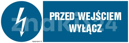 Przed wejściem wyłącz - Znak elektryczny - HF003