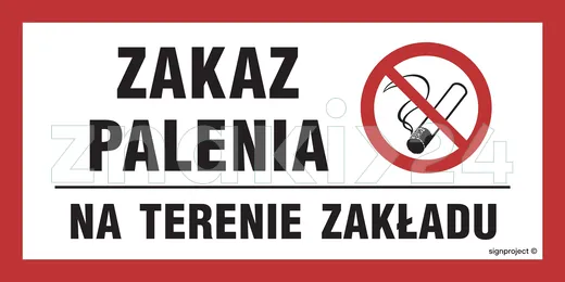 Zakaz palenia na terenie obiektu - Znak ostrzegawczy. Znak informacyjny - NC009