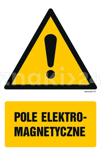 Pole elektromagnetyczne - Znak BHP - GF002