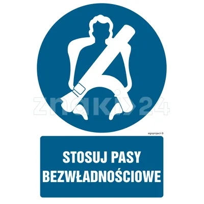 Stosuj pasy bezwładnościowe - Znak BHP - GL024