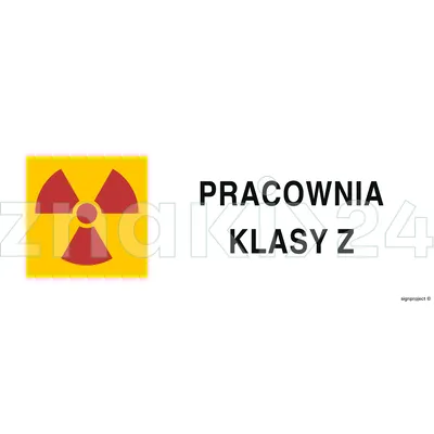 Znak ostrzegawczy do oznakowania pracowni z zamkniętymi źródłami promieniotwórczymi - Promieniowanie - KA010