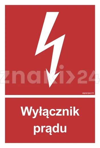 Wyłącznik prądu - Znak przeciwpożarowy - BC007