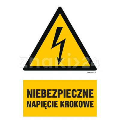 Niebezpieczne napięcie krokowe - Znak elektryczny - HA014