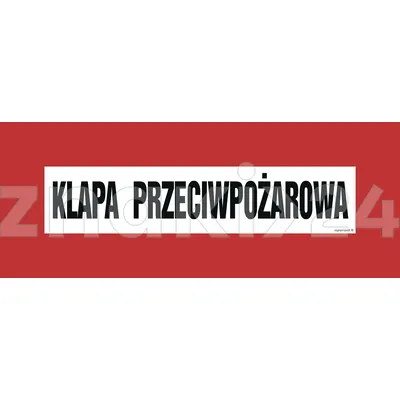 Klapa przeciwpożarowa - Znak przeciwpożarowy - BC116