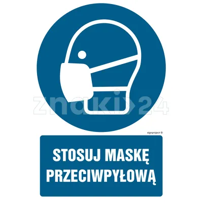 Stosuj maskę przeciwpyłową - Znak BHP - GL018