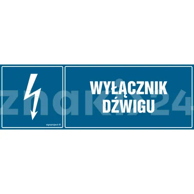 Wyłącznik dźwigu - Znak elektryczny - HH025