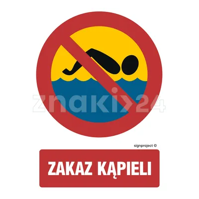 Zakaz kąpieli - Znak na kąpielisko - OE018